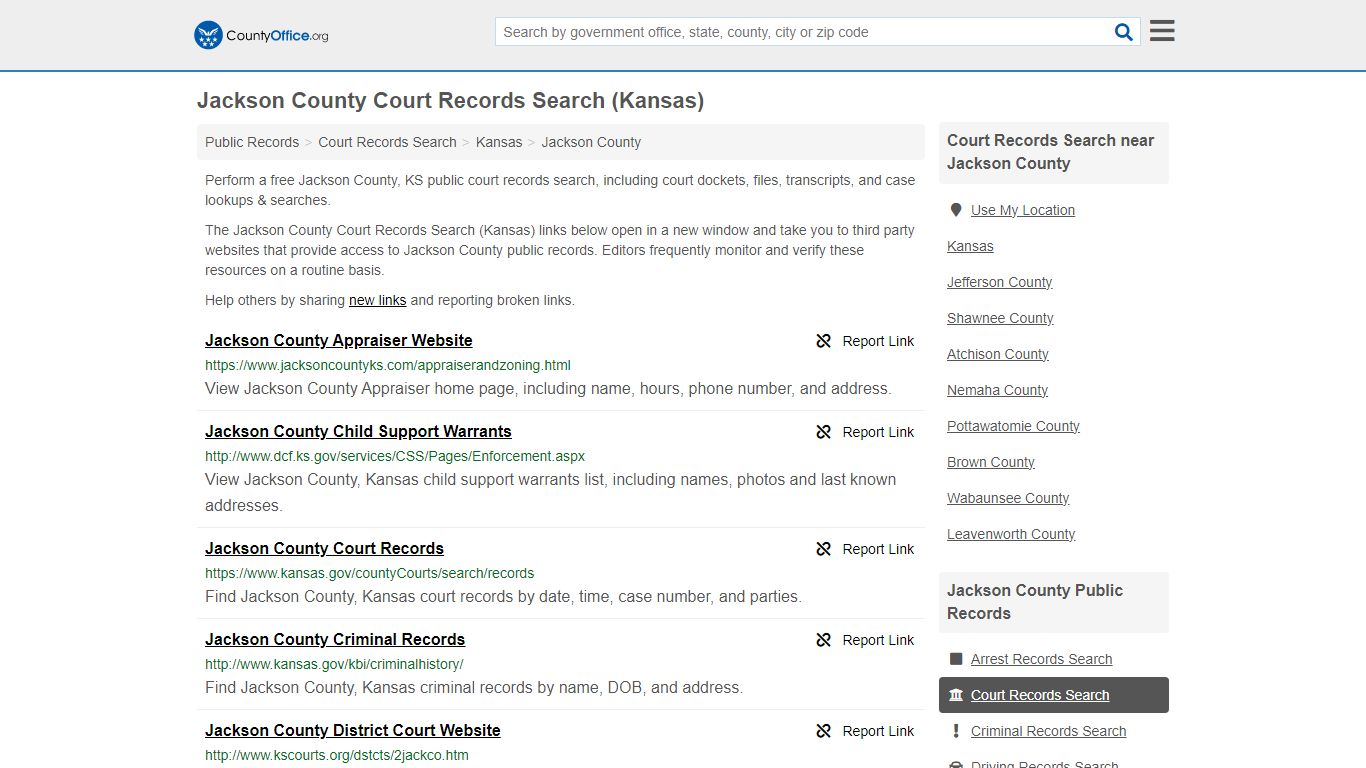 Jackson County Court Records Search (Kansas) - County Office